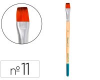 Pincel para pintura acrilica y acuarela liderpapel nº11 punta plana de pelo sintetico