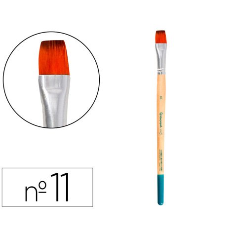 Pincel para pintura acrilica y acuarela liderpapel nº11 punta plana de pelo sintetico