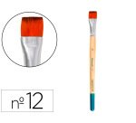 Pincel para pintura acrilica y acuarela liderpapel nº12 punta plana de pelo sintetico