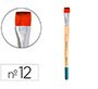 Pincel para pintura acrilica y acuarela liderpapel nº12 punta plana de pelo sintetico
