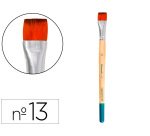 Pincel para pintura acrilica y acuarela liderpapel nº13 punta plana de pelo sintetico