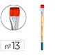 Pincel para pintura acrilica y acuarela liderpapel nº13 punta plana de pelo sintetico