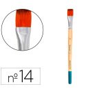 Pincel para pintura acrilica y acuarela liderpapel nº14 punta plana de pelo sintetico