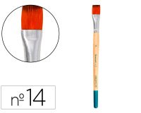 Pincel para pintura acrilica y acuarela liderpapel nº14 punta plana de pelo sintetico