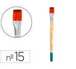 Pincel para pintura acrilica y acuarela liderpapel nº15 punta plana de pelo sintetico