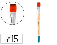 Pincel para pintura acrilica y acuarela liderpapel nº15 punta plana de pelo sintetico