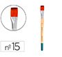 Pincel para pintura acrilica y acuarela liderpapel nº15 punta plana de pelo sintetico