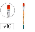 Pincel para pintura acrilica y acuarela liderpapel nº 16 punta plana de pelo sintetico