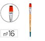 Pincel para pintura acrilica y acuarela liderpapel nº 16 punta plana de pelo sintetico