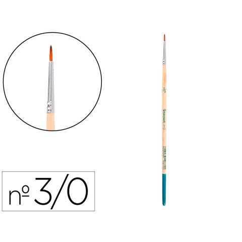 Pincel para pintura acrilica y acuarela liderpapel nº 000 punta redonda de pelo sintetico