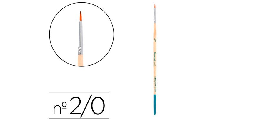 Pincel para pintura acrilica y acuarela liderpapel nº 00 punta redonda de pelo sintetico