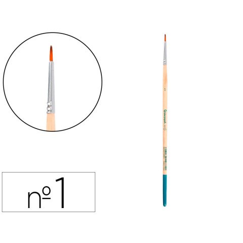 Pincel para pintura acrilica y acuarela liderpapel nº1 punta redonda de pelo sintetico