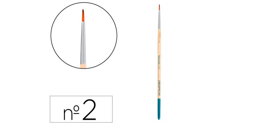 Pincel para pintura acrilica y acuarela liderpapel n12 punta redonda de pelo sintetico