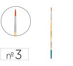 Pincel para pintura acrilica y acuarela liderpapel nº 3 punta redonda de pelo sintetico