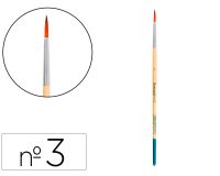 Pincel para pintura acrilica y acuarela liderpapel nº 3 punta redonda de pelo sintetico