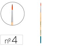 Pincel para pintura acrilica y acuarela liderpapel n 4 punta redonda de pelo sintetico
