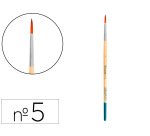 Pincel para pintura acrilica y acuarela liderpapel nº 5 punta redonda de pelo sintetico