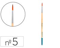 Pincel para pintura acrilica y acuarela liderpapel nº 5 punta redonda de pelo sintetico