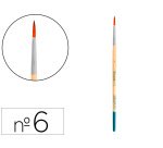 Pincel para pintura acrilica y acuarela liderpapel n 6 punta redonda de pelo sintetico
