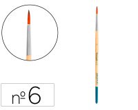 Pincel para pintura acrilica y acuarela liderpapel n 6 punta redonda de pelo sintetico