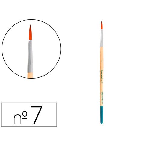 Pincel para pintura acrilica y acuarela liderpapel nº7 punta redonda de pelo sintetico
