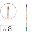 Pincel para pintura acrilica y acuarela liderpapel n 8 punta redonda de pelo sintetico