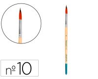 Pincel para pintura acrilica y acuarela liderpapel nº10 punta redonda de pelo sintetico