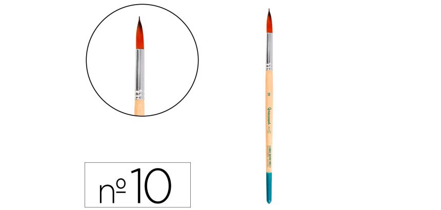 Pincel para pintura acrilica y acuarela liderpapel nº10 punta redonda de pelo sintetico