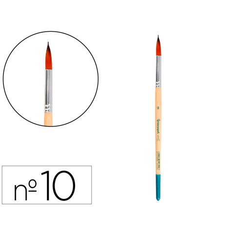 Pincel para pintura acrilica y acuarela liderpapel nº10 punta redonda de pelo sintetico