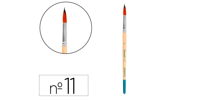 Pincel para pintura acrilica y acuarela liderpapel nº 11 punta redonda de pelo sintetico