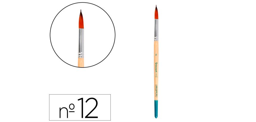Pincel para pintura acrilica y acuarela liderpapel nº12 punta redonda de pelo sintetico