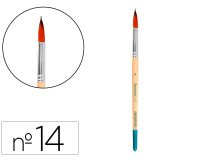 Pincel para pintura acrilica y acuarela liderpapel nº14 punta redonda de pelo sintetico