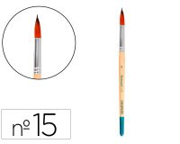 Pincel para pintura acrilica y acuarela liderpapel nº15 punta redonda de pelo sintetico