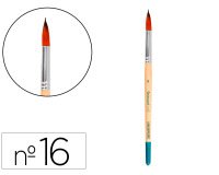 Pincel para pintura acrilica y acuarela liderpapel nº16 punta redonda de pelo sintetico