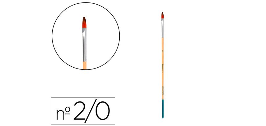 Pincel para pintura acrilica y acuarela liderpapel n 00 punta filbert / lengua gato de pelo sintetico certificado