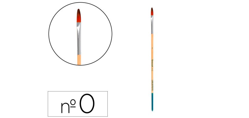 Pincel para pintura acrilica y acuarela liderpapel n 0 punta filbert / lengua gato de pelo sintetico certificado