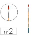 Pincel para pintura acrilica y acuarela liderpapel n 2 punta filbert / lengua gato de pelo sintetico certificado