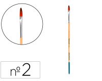 Pincel para pintura acrilica y acuarela liderpapel n 2 punta filbert / lengua gato de pelo sintetico certificado