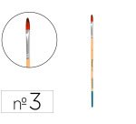 Pincel para pintura acrilica y acuarela liderpapel n 3 punta filbert / lengua gato de pelo sintetico certificado