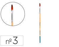 Pincel para pintura acrilica y acuarela liderpapel n 3 punta filbert / lengua gato de pelo sintetico certificado