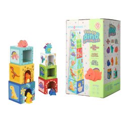 Juego infantil imaginovo cubos apilables nidos dinosaurios +12 meses 12 piezas 13x13x13cm