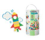 Juego infantil imaginovo madera construccion de bloques +12 meses 100 piezas 29x29x3,5cm