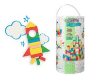 Juego infantil imaginovo madera construccion de bloques +12 meses 100 piezas 29x29x3,5cm