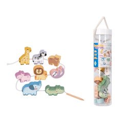 Juego infantil imaginovo madera cuentas animales para enhebrar +24 meses 13 piezas 27x6,5x6,5cm