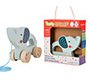 Juego infantil imaginovo madera elefante para arrastrar con ruedas +12 meses 13,4x10x5,4cm