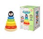 Juego infantil imaginovo madera forma de pinguino torre de formas apilables +12 meses 7 piezas 18x12x12cm