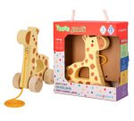 Juego infantil imaginovo madera jirafa para arrastrar con ruedas +12 meses 16x12x5,4cm