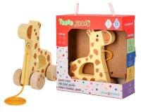 Juego infantil imaginovo madera jirafa para arrastrar con ruedas +12 meses 16x12x5,4cm
