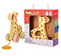 Juego infantil imaginovo madera jirafa para arrastrar con ruedas +12 meses 16x12x5,4cm