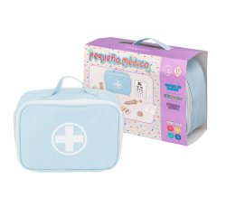 Juego infantil imaginovo madera maletin de medico +3 años 11 piezas 24,5x18x10cm